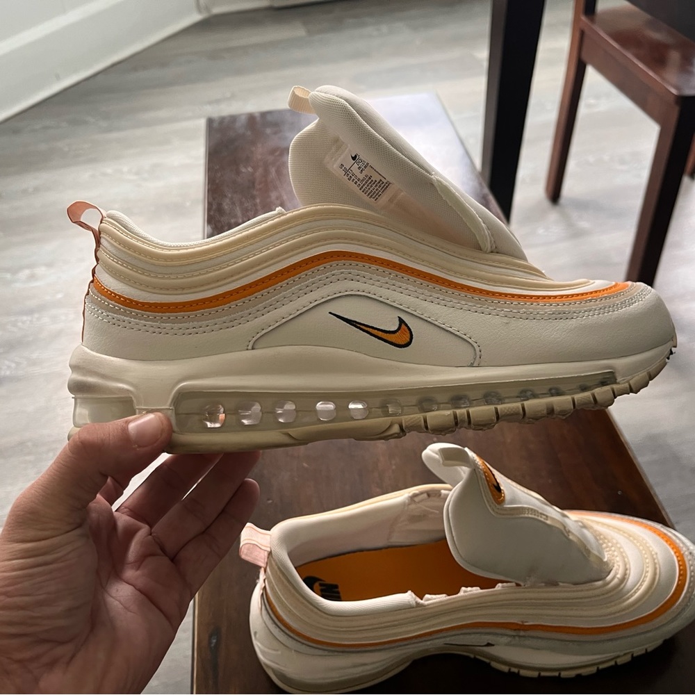 Nike Air Max 97 Cream Orange White DQ8594-001 Women Size 10